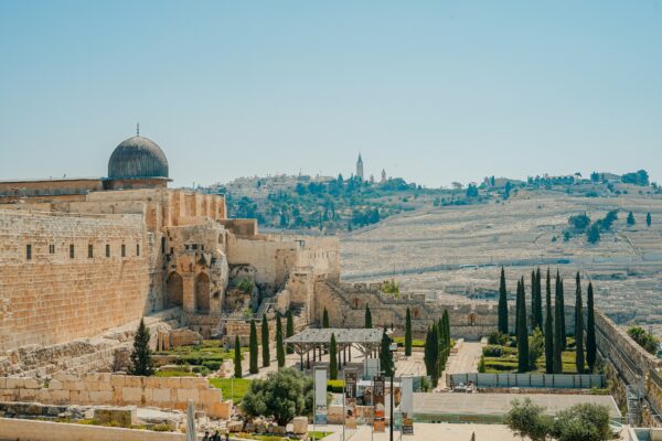 scenery overlooking the western wall in Israel