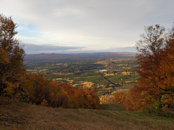 Fall scenery overlooking the landscape of Fundy Coastal Drive, New Brunswick