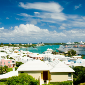 overlooking city of Bermuda and port