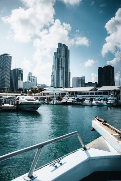 boats in the marina at port miami