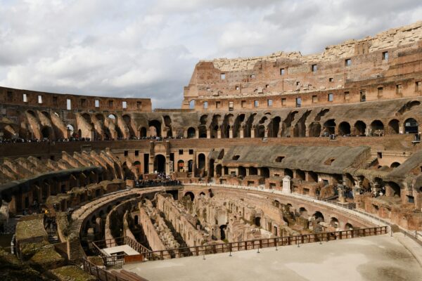 inside of the colosseum in rome italy