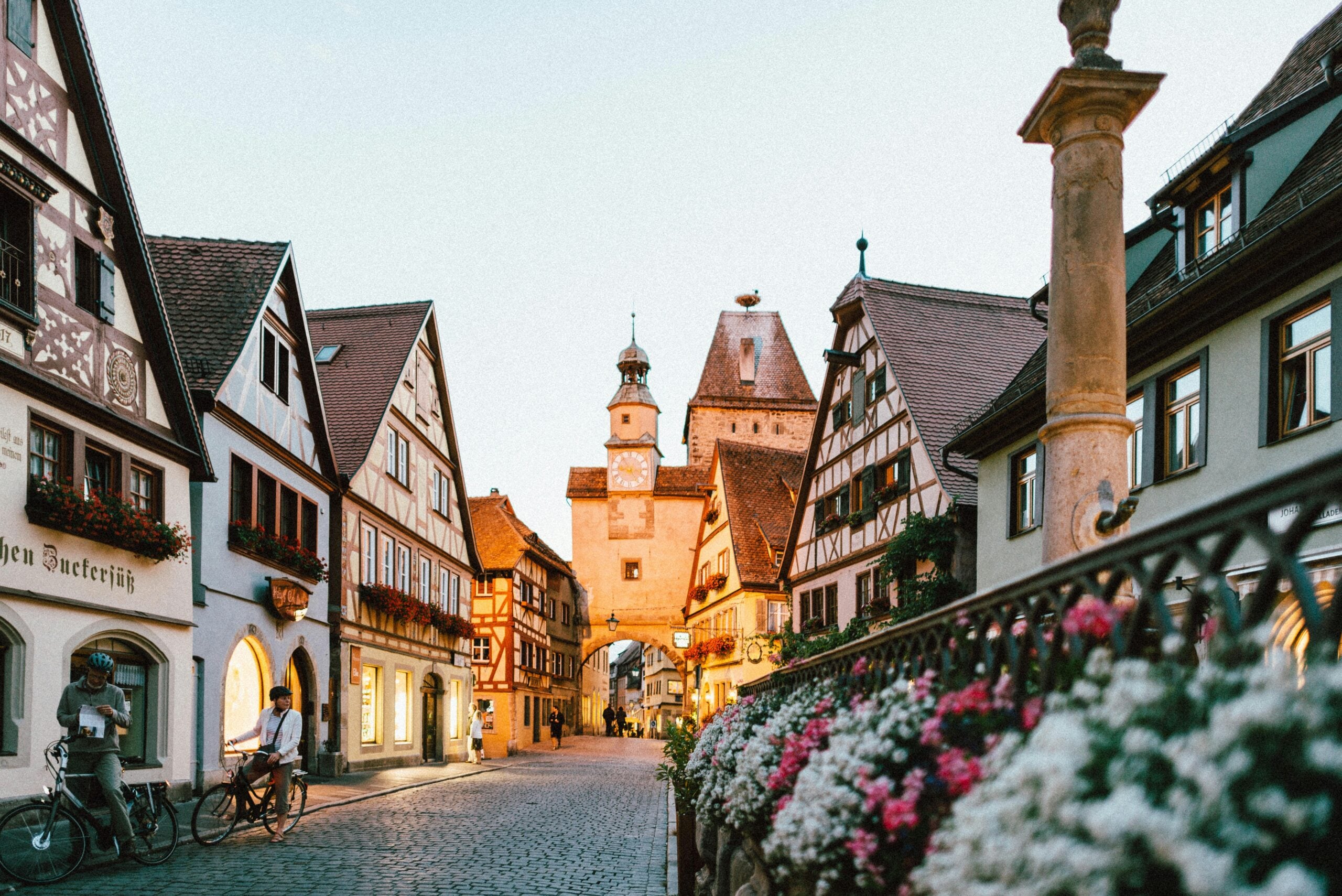 cute German town with bavarian architecture