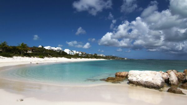 white sand beach with turquoise water in Turks and Caicos