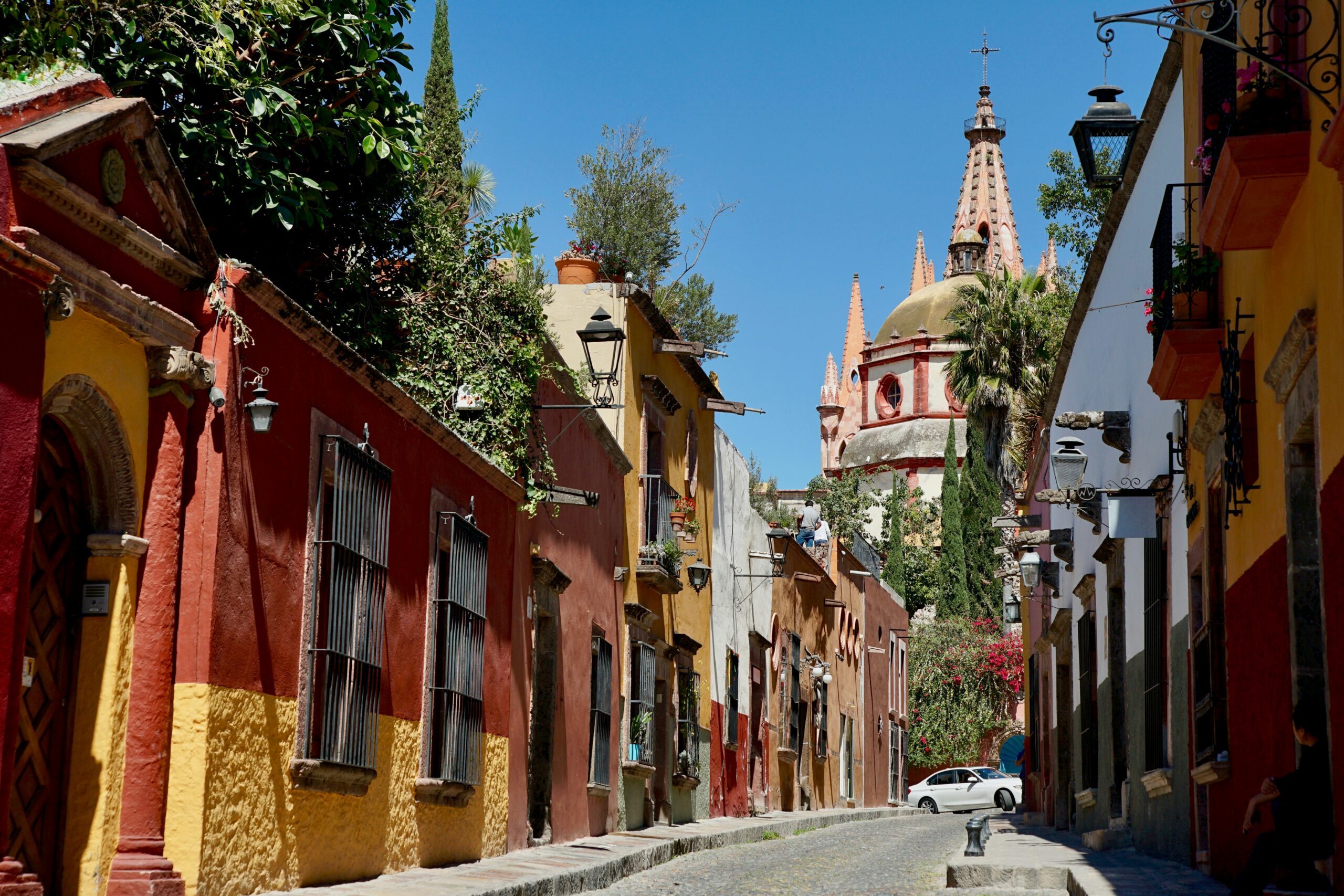 street with colorful buildings in Mexico